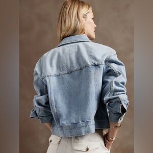 BANANA REPUBLIC Oversized Boxy Classic Button-Down Denim Jean Jacket – Blue